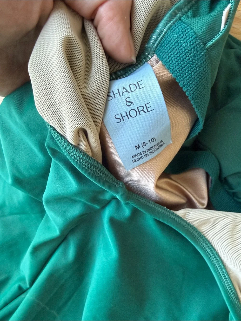 Shade and Shore Emerald Green Square-Neck One-Piece Swimsuit